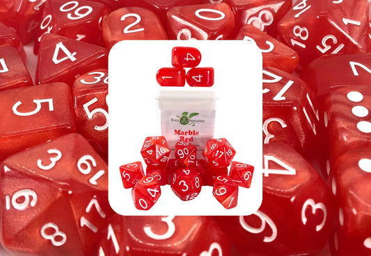 Set of 15 dice w/ Arch'd4: Marble Red - The Fourth Place