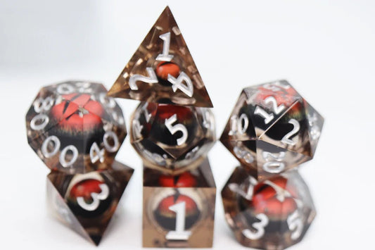 SHARP EDGE MOVING EYE RPG DICE SET - NIGHTVISION - The Fourth Place