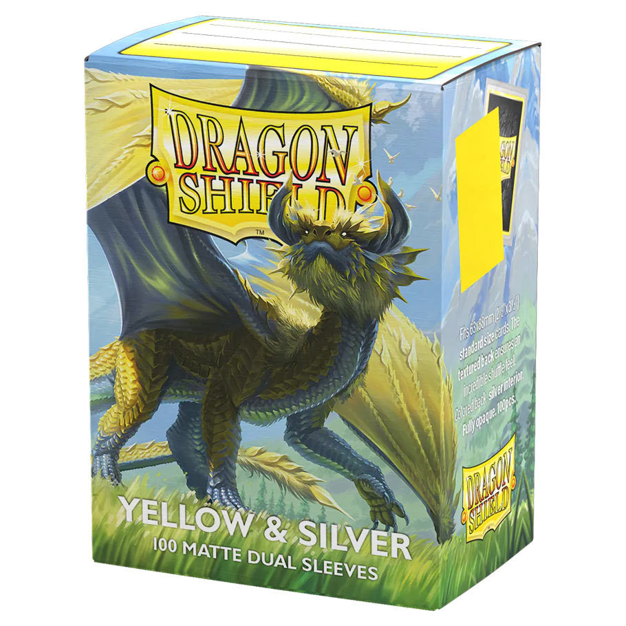 Dragon Shield Sleeves: Dual Matte: Yellow & Silver (100)