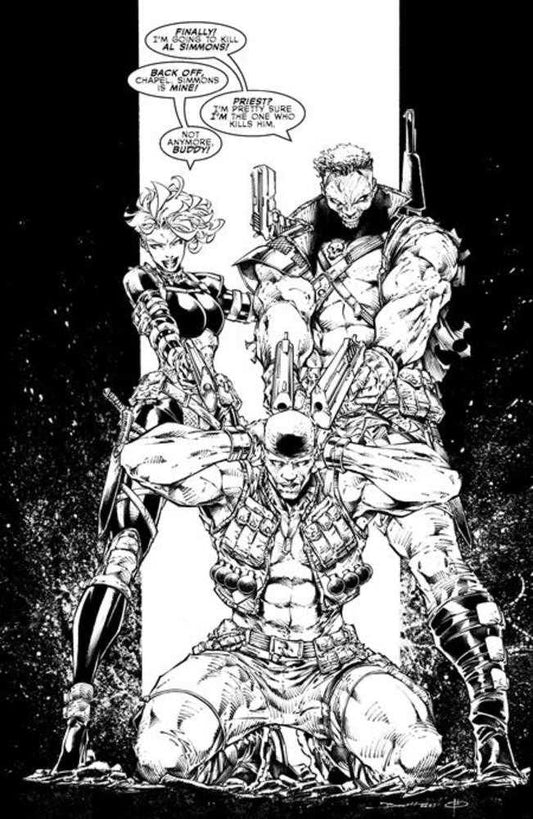 Spawn 370 Cover D Brett Booth Youngblood Team Up Black & White Full Art Variant - The Fourth Place