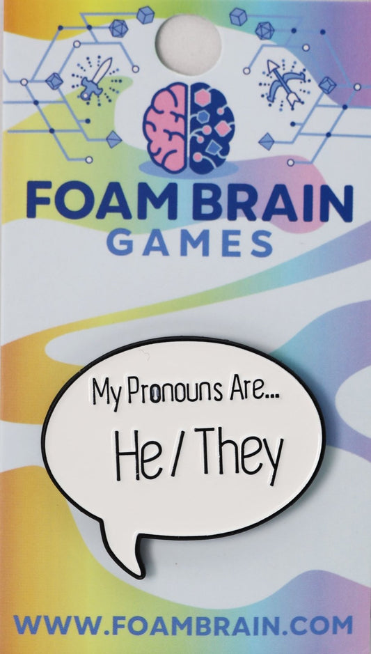 Speech Bubble Pin: My Pronouns Are... He/They - The Fourth Place