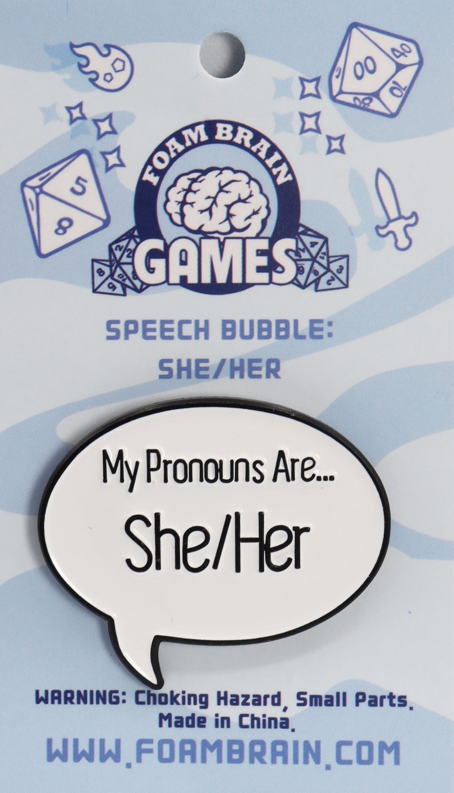 Speech Bubble Pin: My Pronouns Are... She/Her - The Fourth Place