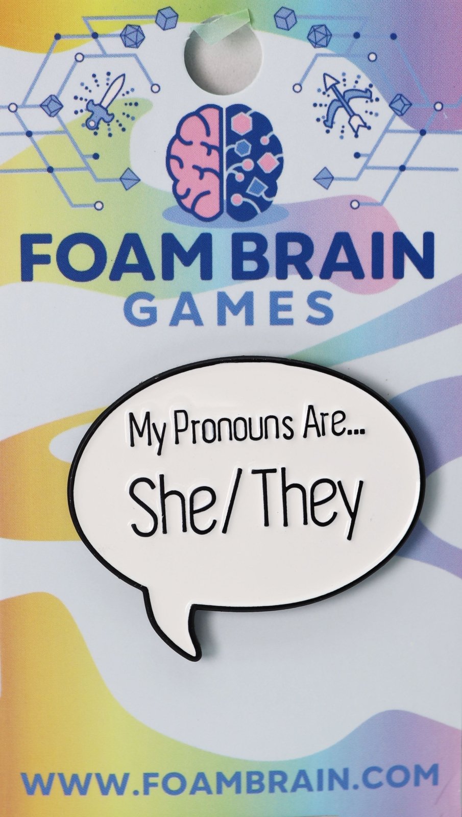 Speech Bubble Pin: My Pronouns Are... She/They - The Fourth Place