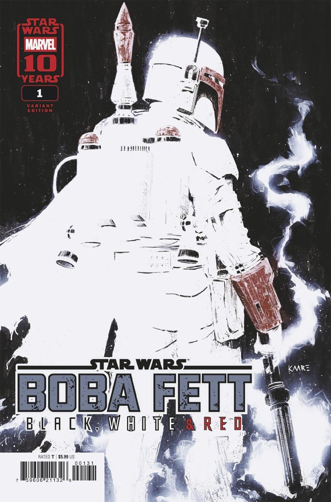 Star Wars: Boba Fett Black, White & Red 1 Kaare Andrews Variant - The Fourth Place
