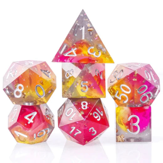 Sunset Clouds – 7-Piece Sharp Edge Dice Set