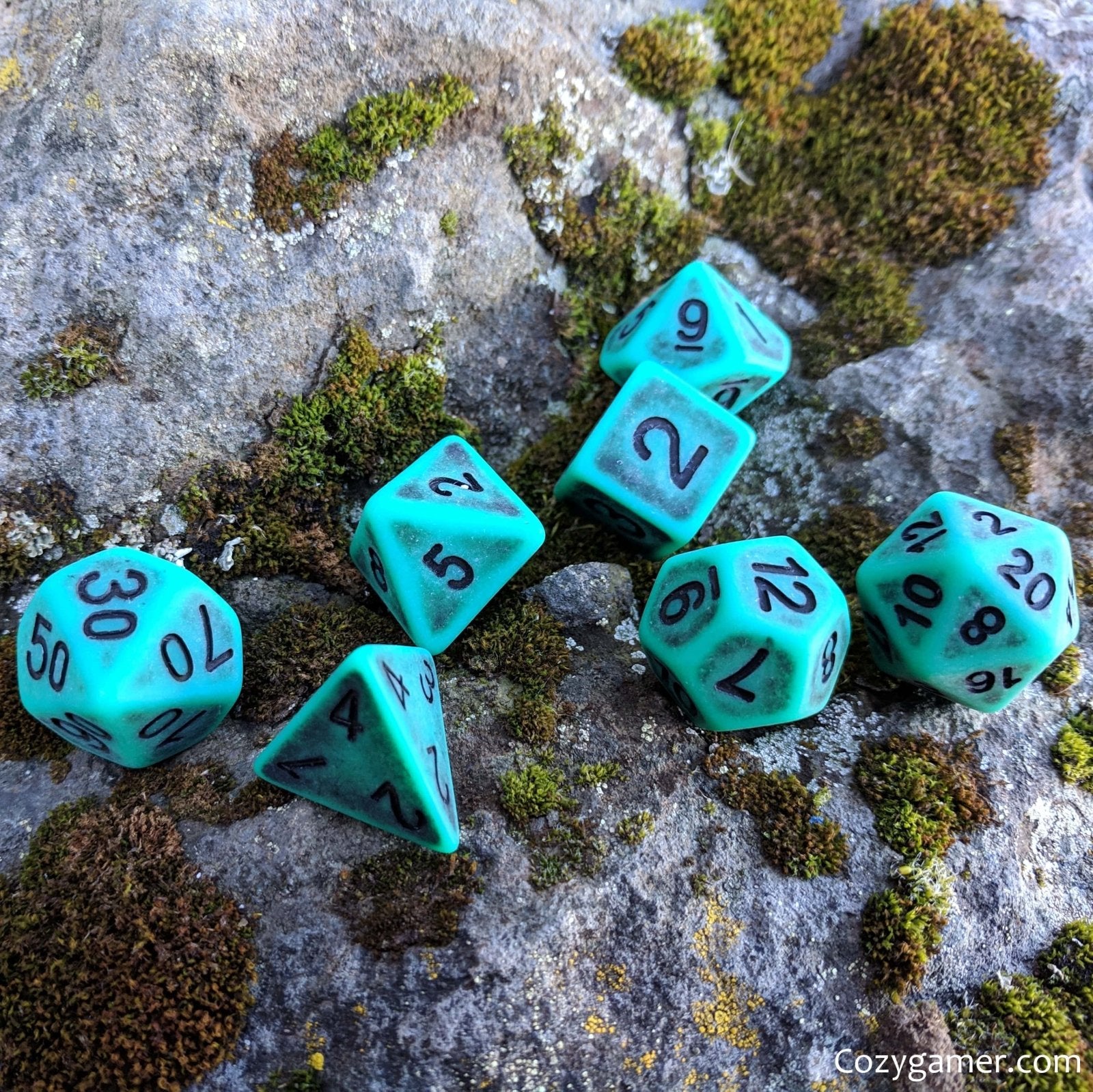 Tarnished Emerald - 7 - Piece Dice Set - The Fourth Place