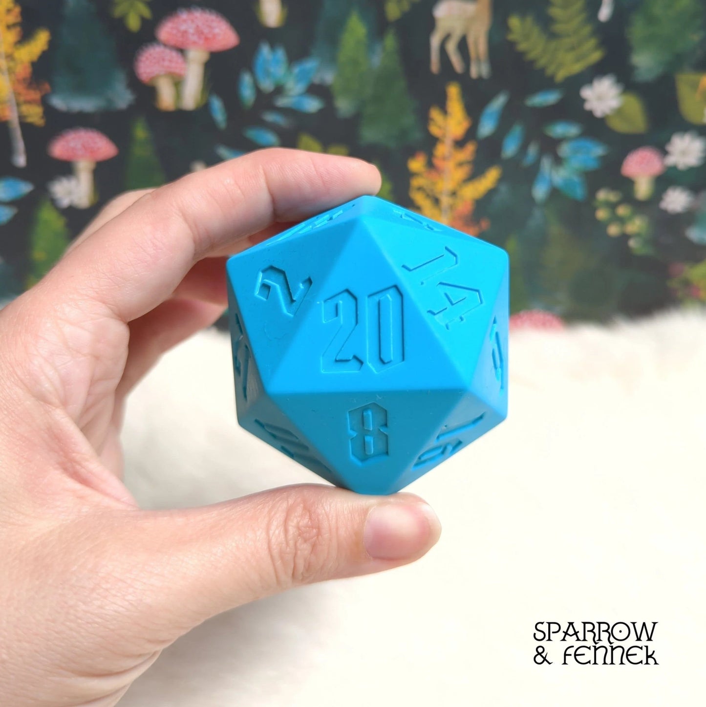 Teal Silicone Jumbo D20 Bouncy Ball - The Fourth Place