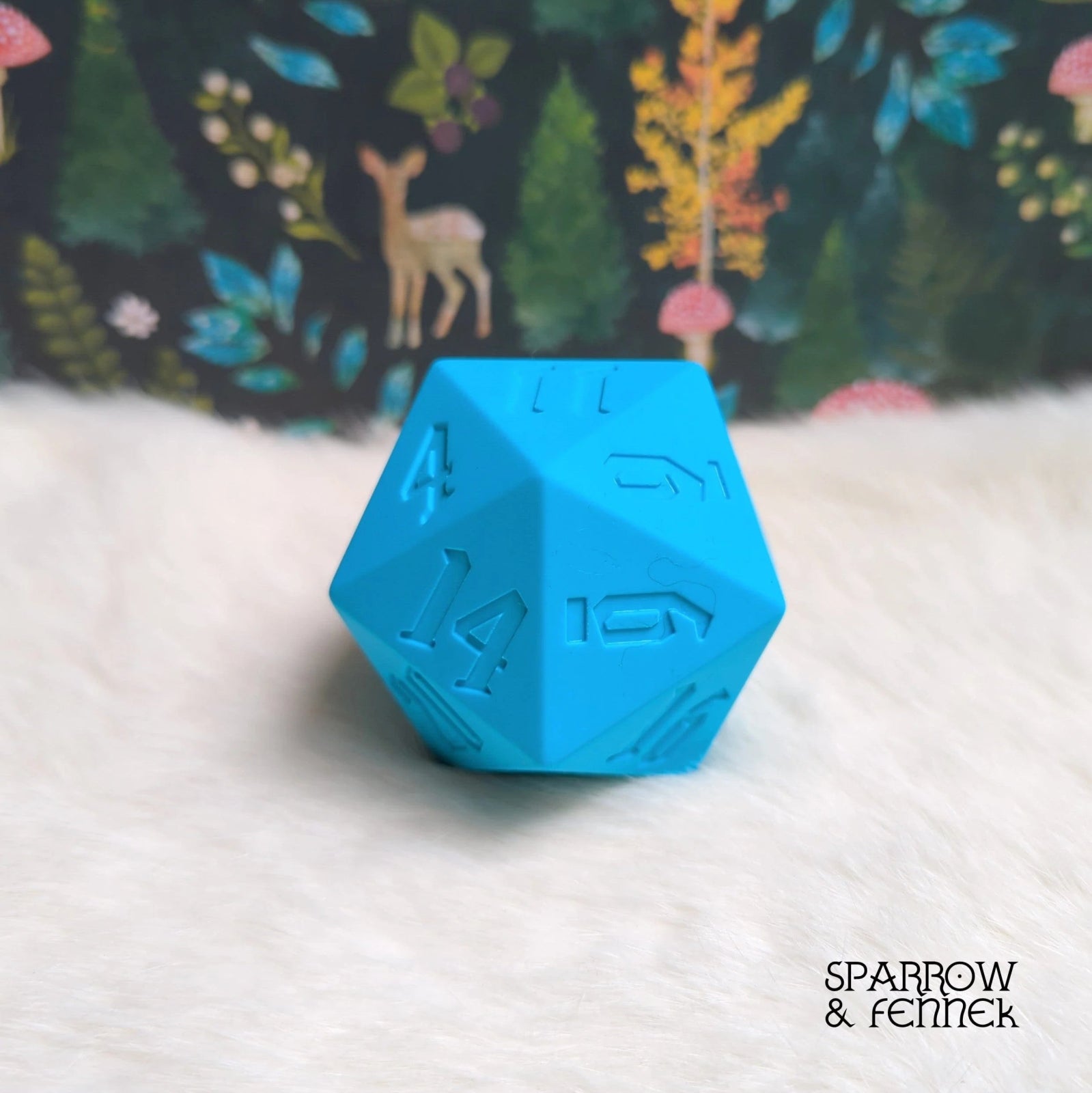 Teal Silicone Jumbo D20 Bouncy Ball - The Fourth Place