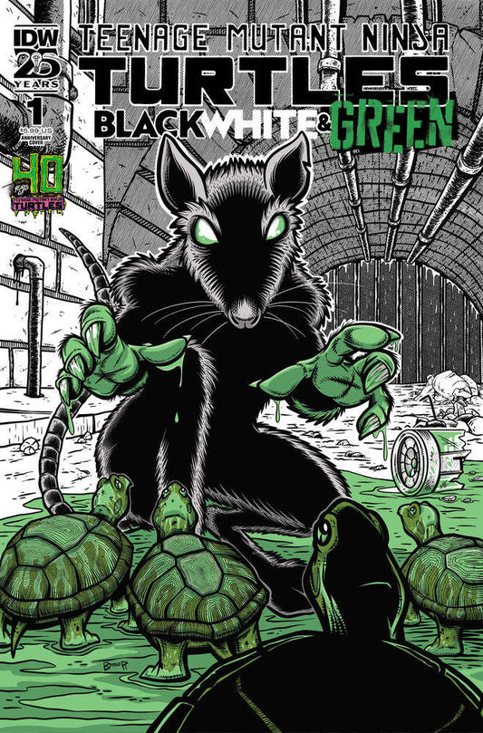 Teenage Mutant Ninja Turtles: Black, White, And Green #1 Variant 40th Anniversary (Berger) - The Fourth Place