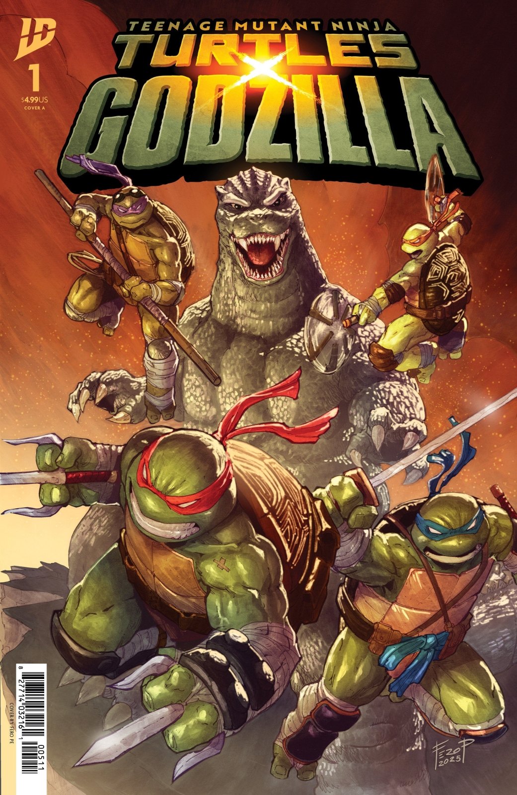 Teenage Mutant Ninja Turtles X Godzilla 1 Cover A (Pe) - The Fourth Place