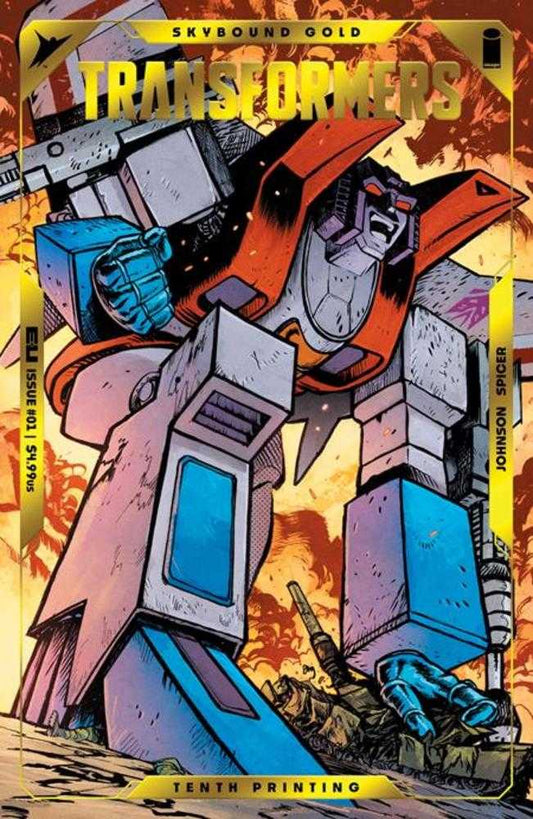 Transformers #1 Tenth Printing Cover B Daniel Warren Johnson & Mike Spicer Starscream Gold Foil Emboss Variant - The Fourth Place