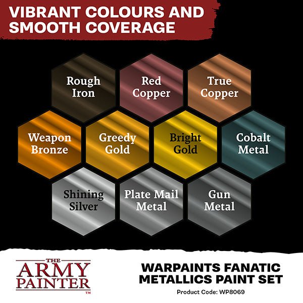 Warpaint: Fanatic Metallics Paint Set (10 colors) - The Fourth Place