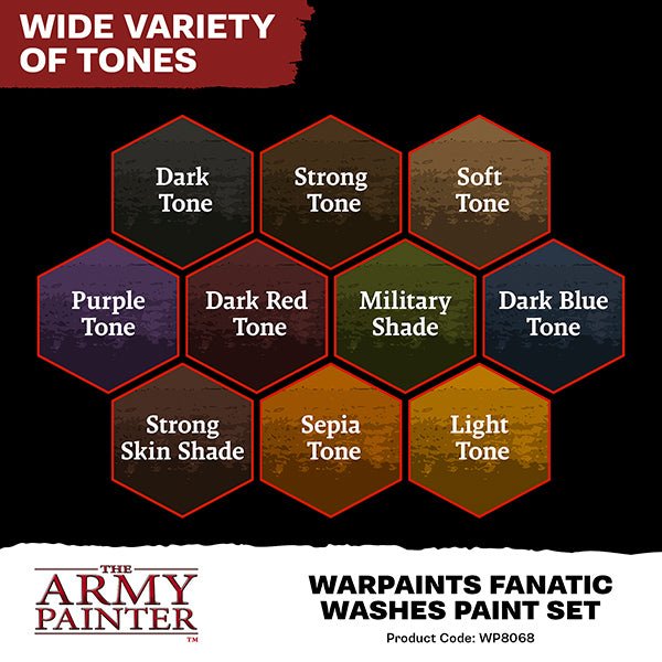 Warpaint: Fanatic Washes Paint Set (10 washes) - The Fourth Place