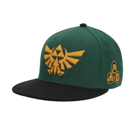 ZELDA HYRULE CREST EMBROIDERED FLAT BILL SNAPBACK - The Fourth Place