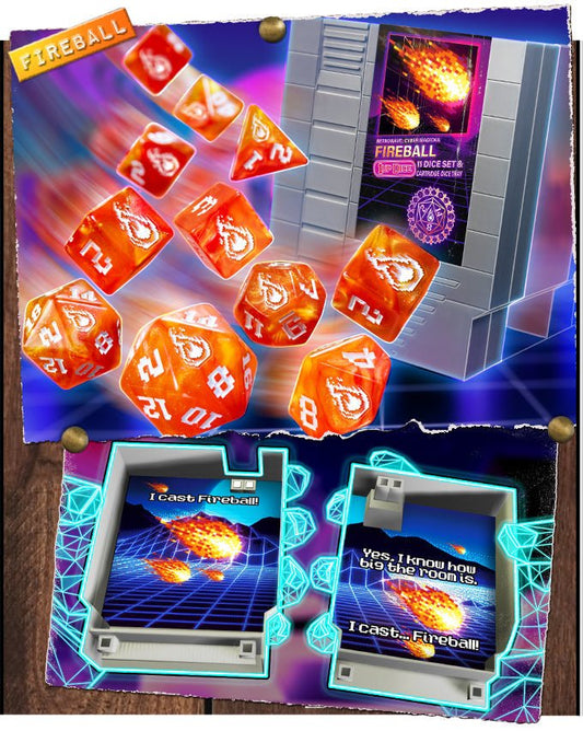 1UP-Dice Fireball polyhedral set - The Fourth Place