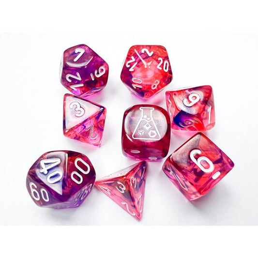 7-Die Set Nebula: Black Light Special/White (Lab Dice 6) - The Fourth Place