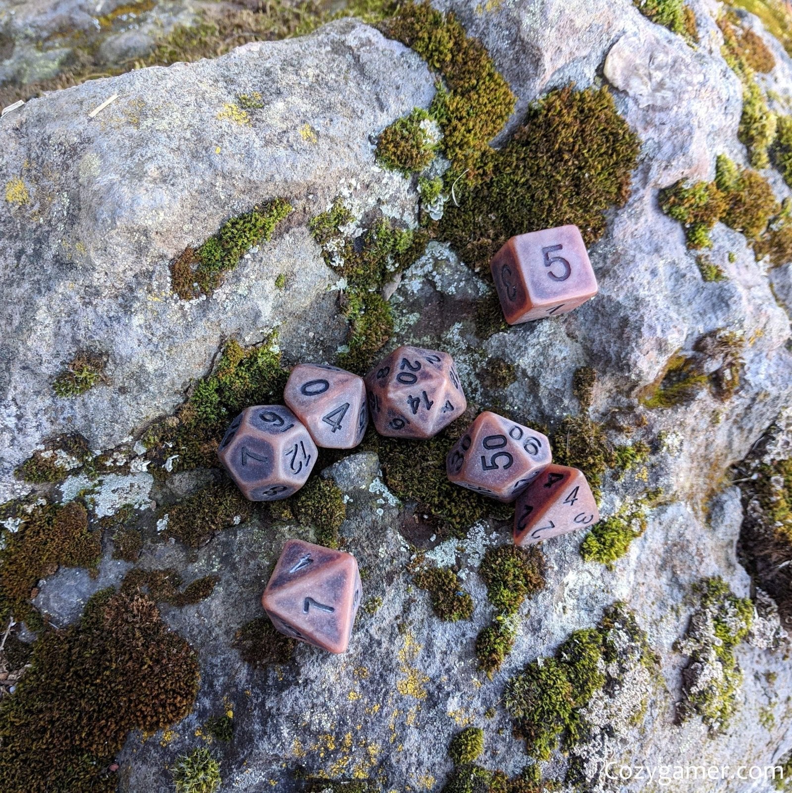 Aged Leather - 7 Dice Set - The Fourth Place