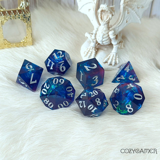 Arcane Magic - 7 piece sharp-edge dice set - The Fourth Place