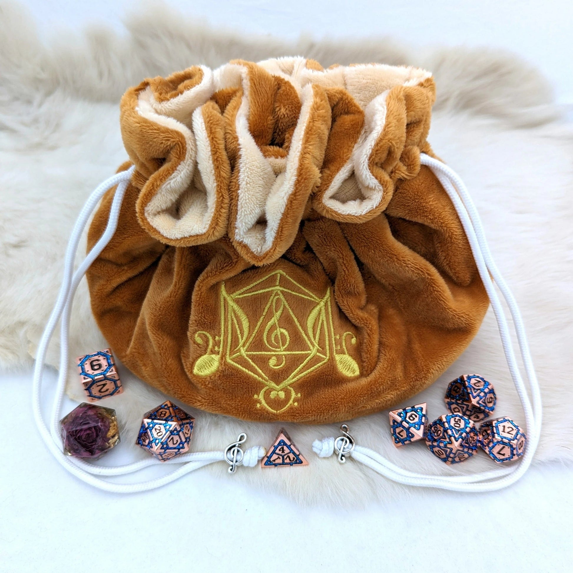 Bard multi-pocket large dice bag (tan/gold) - The Fourth Place