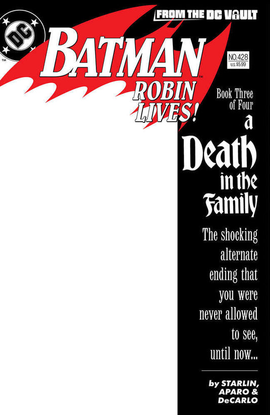Batman #428 Robin Lives (One Shot) Cover B Blank Card Stock Variant - The Fourth Place