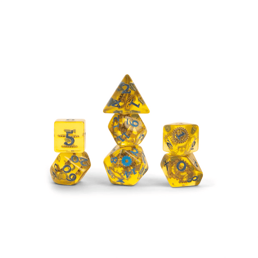 Bells Hells Dice Set: Fresh Cut Grass (Yellow/Gold/Blue) - The Fourth Place