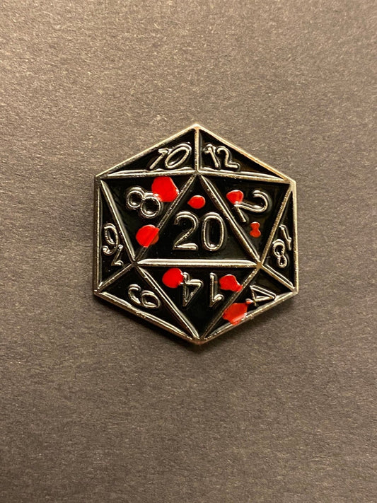 Bloody D20 Pin - The Fourth Place