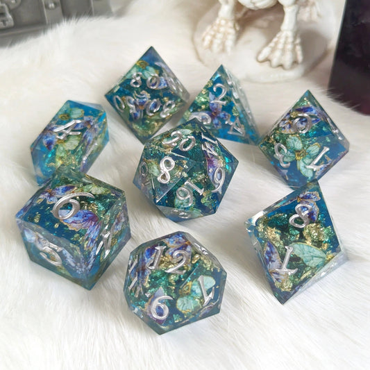 Butterfly Realm - Sharp Edge Resin - 7 Dice Set - The Fourth Place