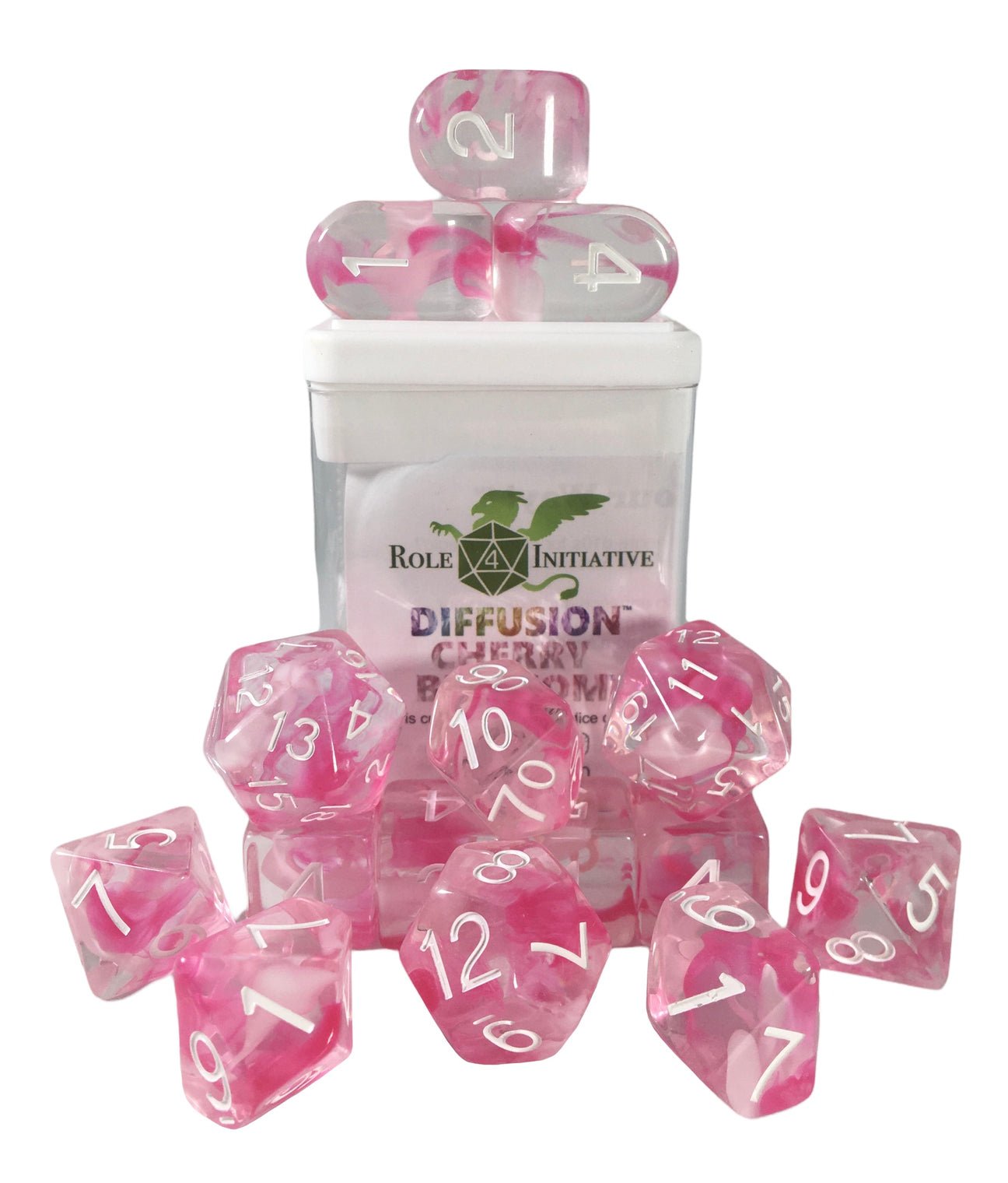Cherry Bossom (Diffusion) - 15 dice set (with Arch’d4™) - The Fourth Place