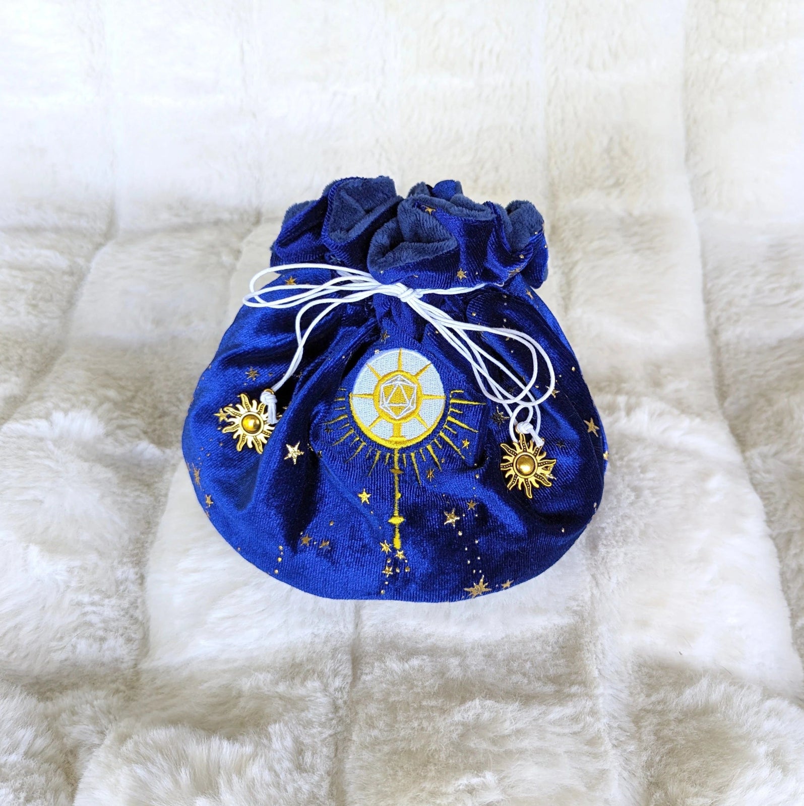 Cleric multi-pocket large dice bag (blue/gold) - The Fourth Place