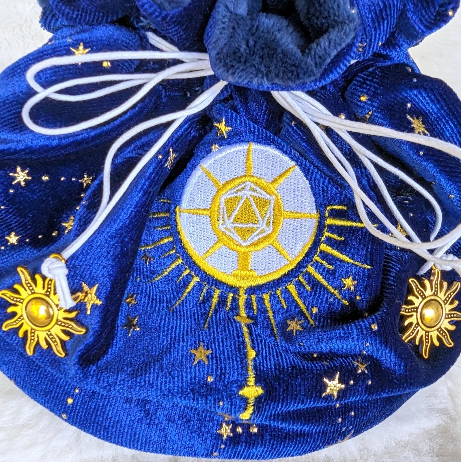 Cleric multi-pocket large dice bag (blue/gold) - The Fourth Place