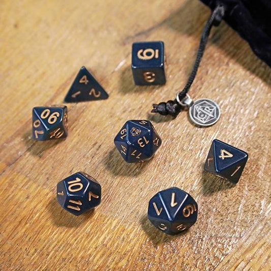 Critical Role Wildemount Dice Set & Bag (Navy/Gold) - The Fourth Place