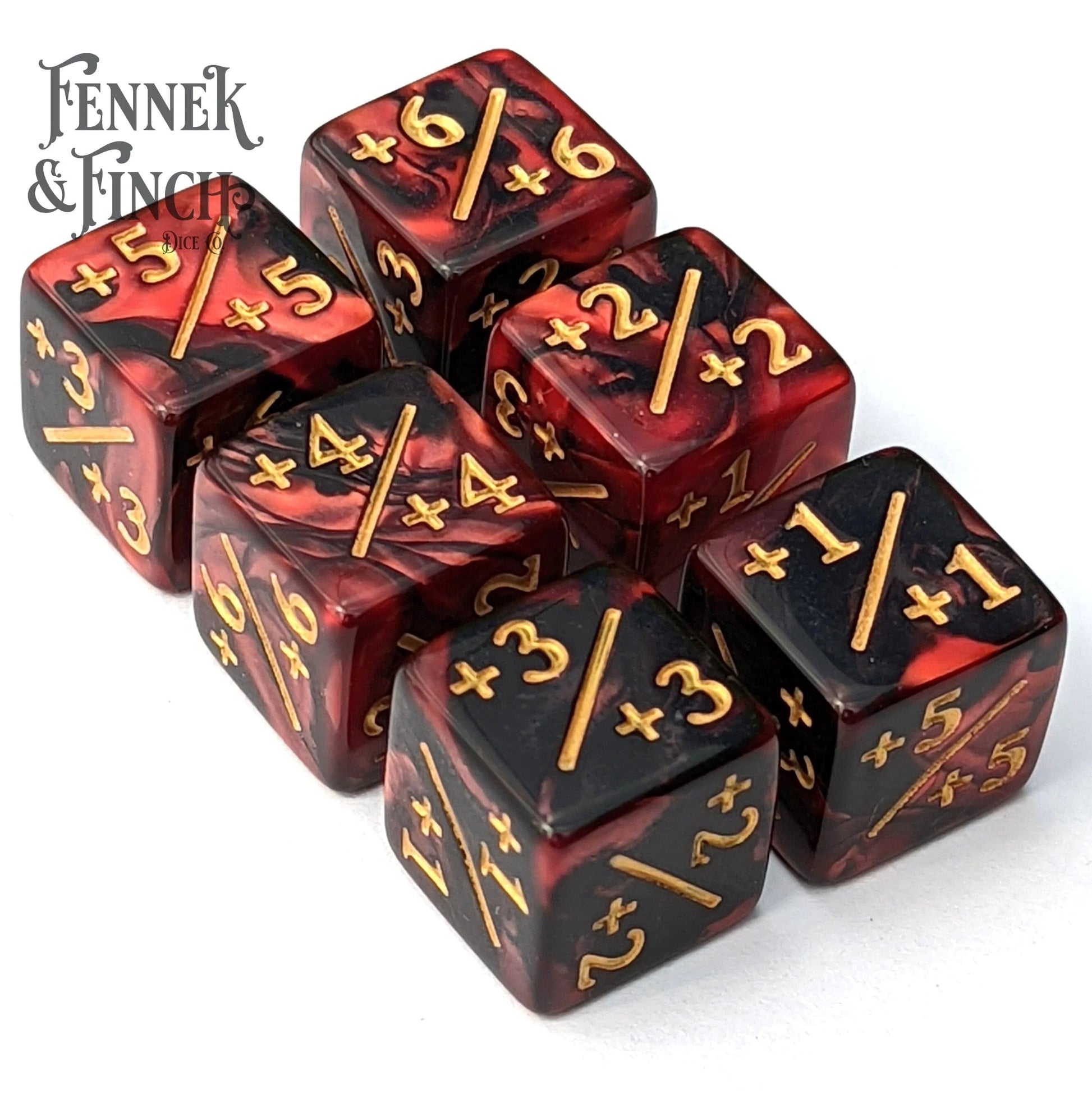 D6 Counter Dice: Blood (Positive) Set of 6 - The Fourth Place