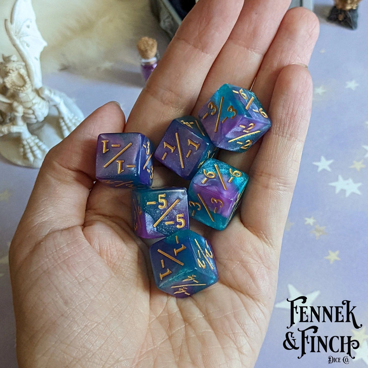 D6 Counter Dice: Byzantium Aurora (Negative) Set of 6 - The Fourth Place