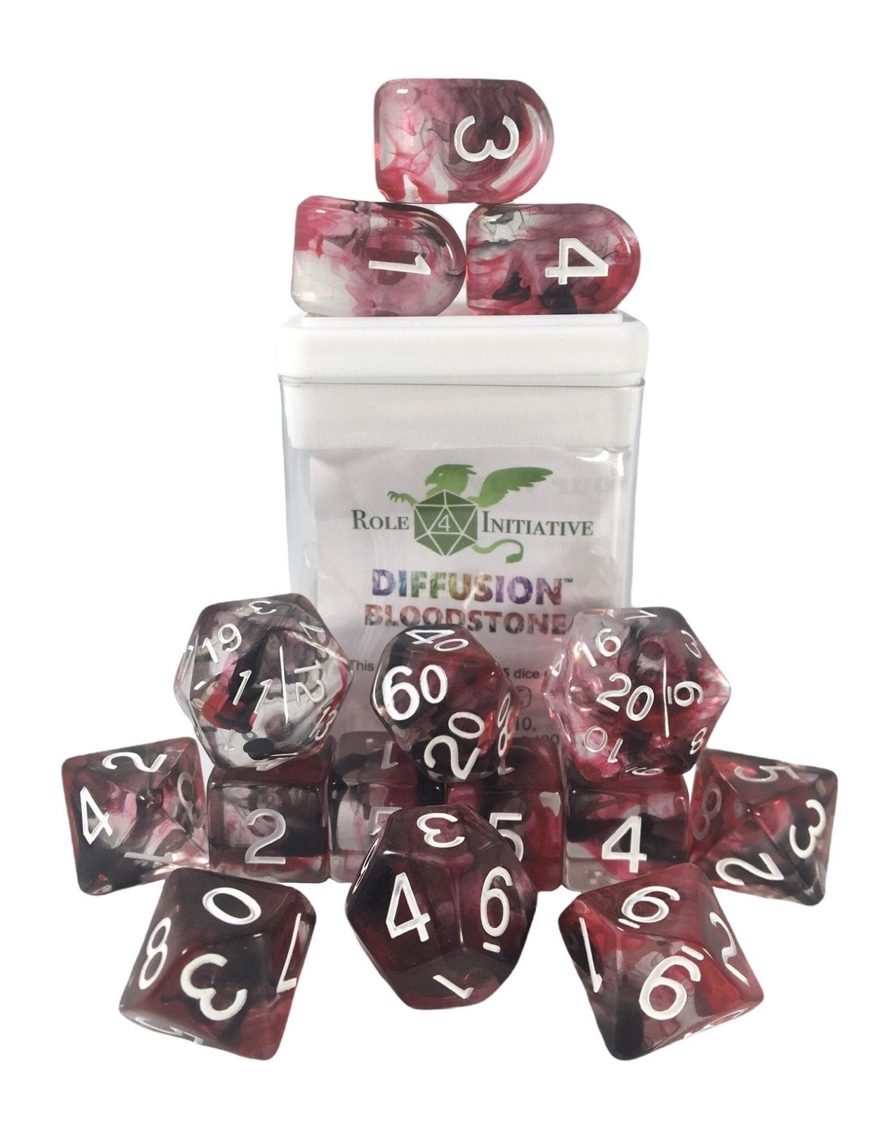 Diffusion Bloodstone - 15 dice set (with Arch’d4™) - The Fourth Place
