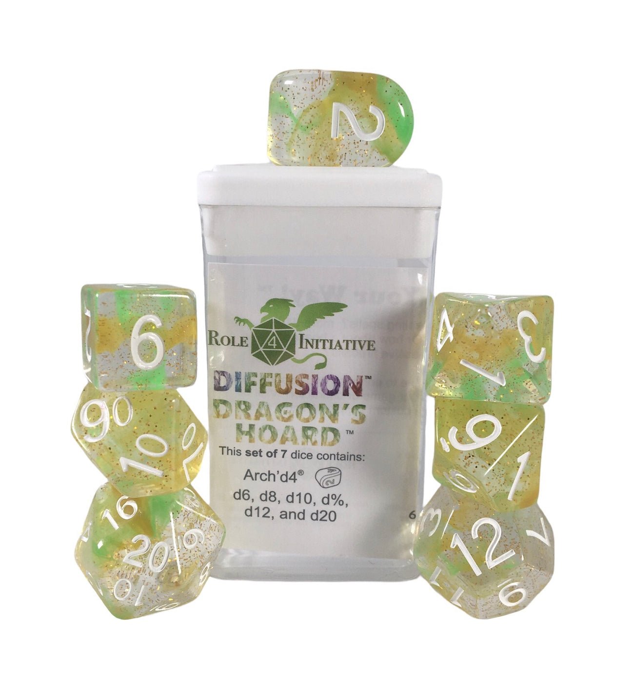 Diffusion Dragon's Hoard - 7 dice set (with Arch’d4™) - The Fourth Place