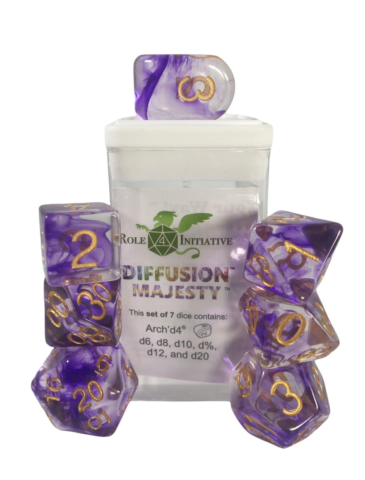 Diffusion Majesty - 7 dice set (with Arch’d4™) - The Fourth Place