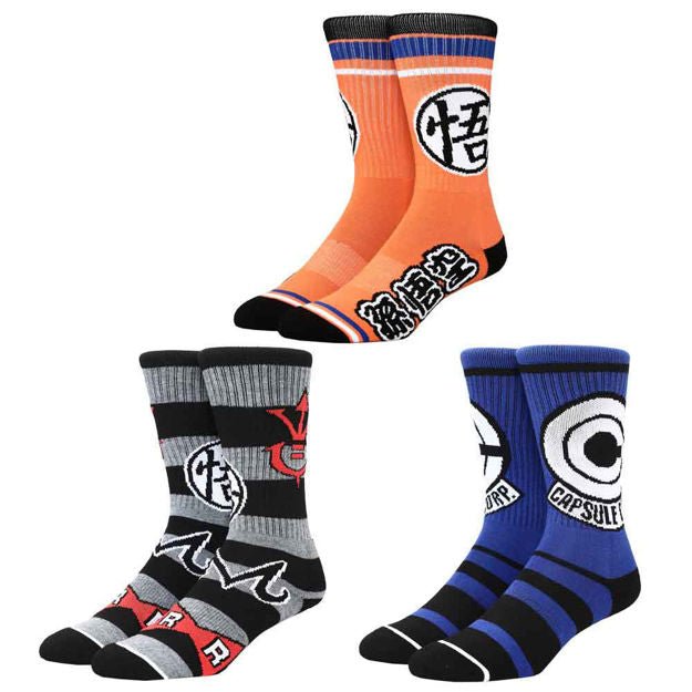 Dragon Ball Z Symbols 3 Pair Crew Socks - The Fourth Place