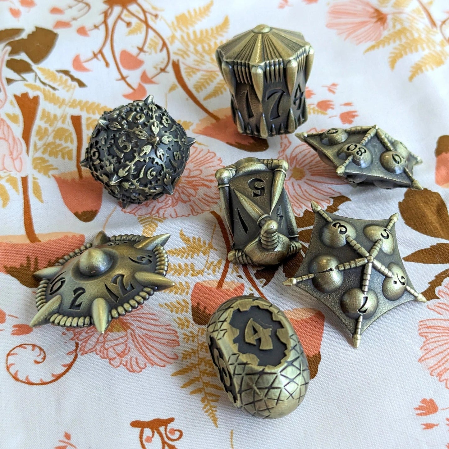 Dragon Slayer Metal Dice Set (Bronze) - 7 Piece Set - The Fourth Place