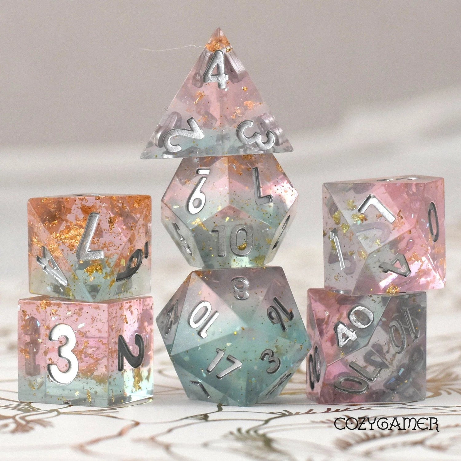 Dream Palace - 7 piece sharp-edge dice set - The Fourth Place
