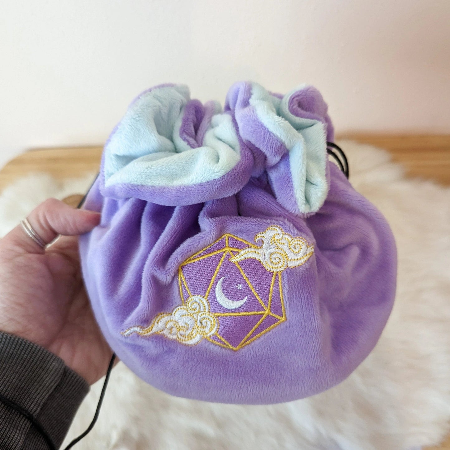 Dreamy multi-pocket large dice bag (purple/blue/gold) - The Fourth Place
