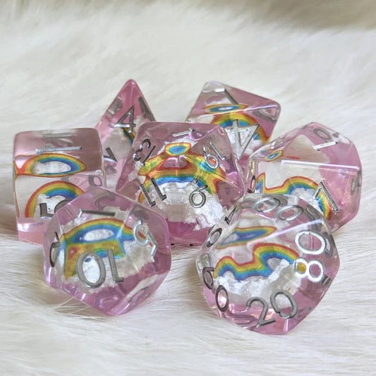 Dreamy Rainbows and Clouds 7 Dice Set - The Fourth Place