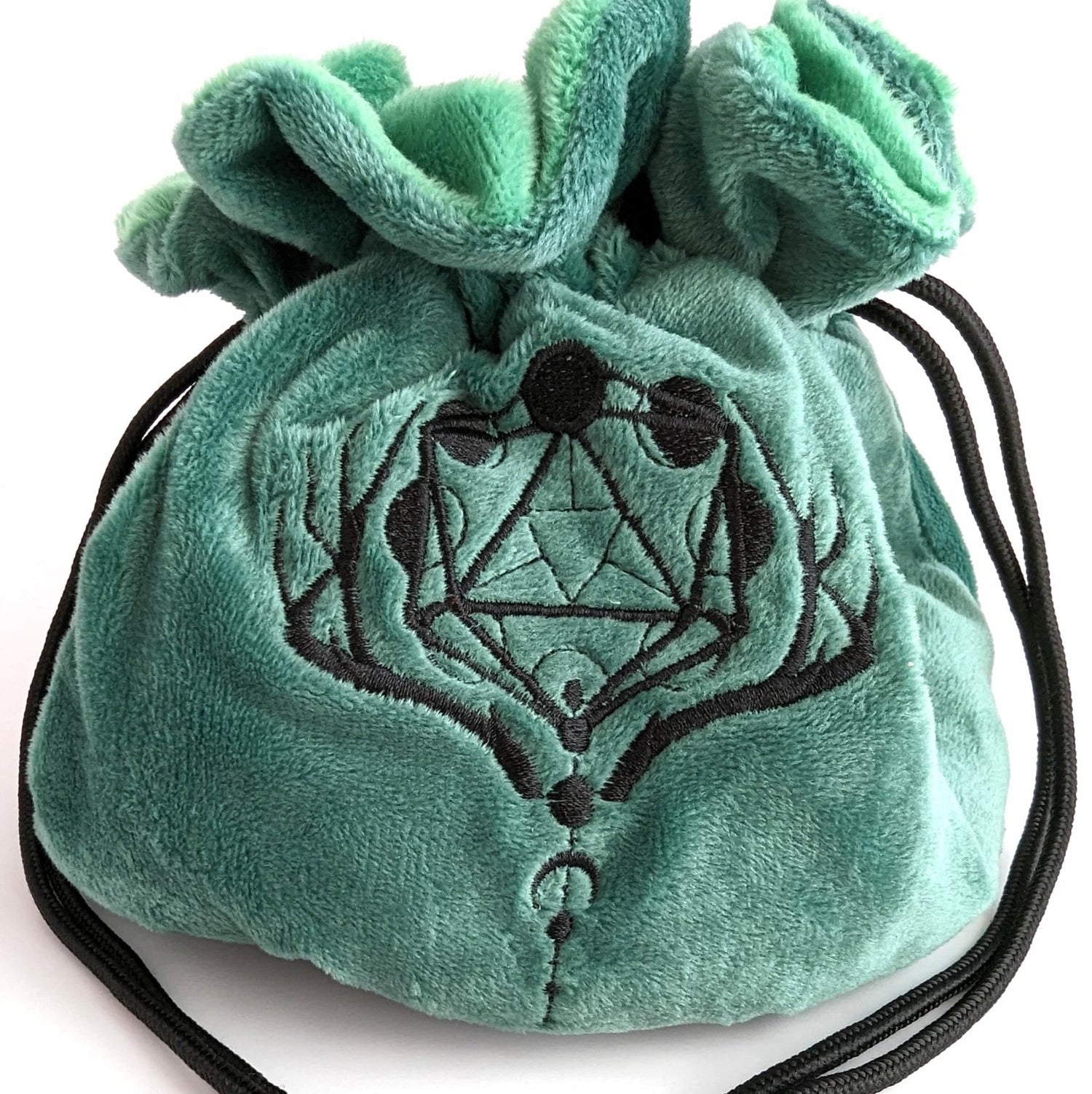 Druid multi-pocket large dice bag (green/black) - The Fourth Place