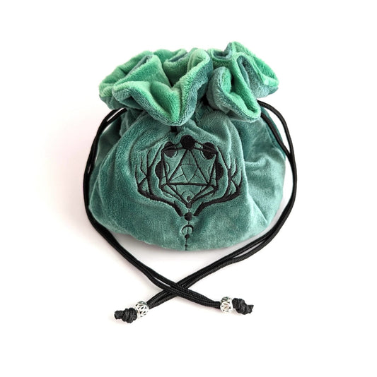 Druid multi-pocket large dice bag (green/black) - The Fourth Place