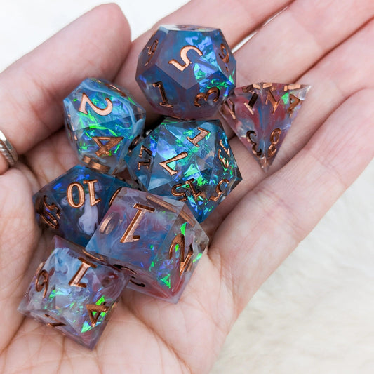 Elemental Magic - 7 piece sharp-edge dice set - The Fourth Place