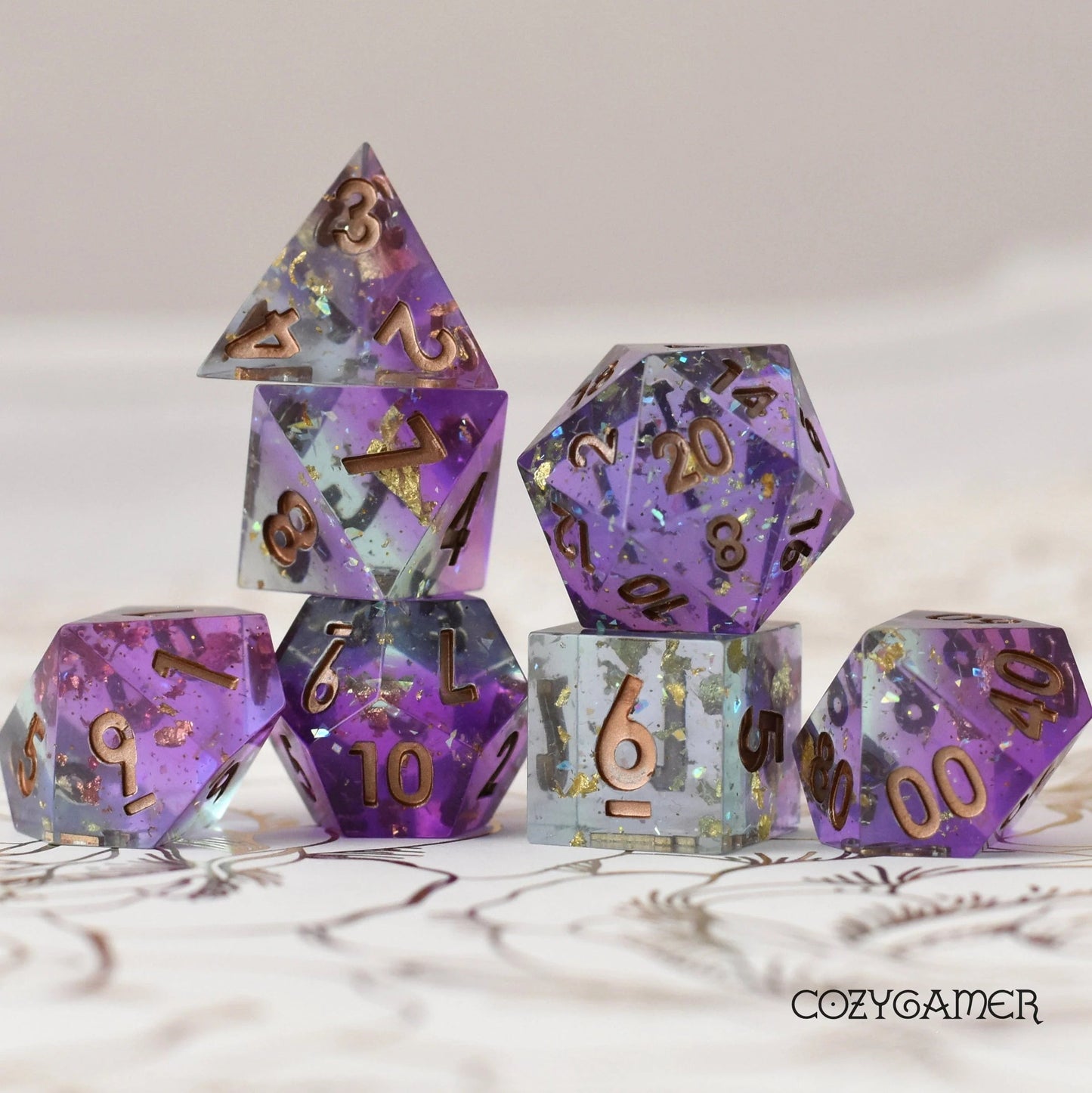 Enchanter's Dice - 7 piece sharp-edge dice set - The Fourth Place