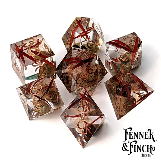 Eucalyptus - 7 Dice Set (Sharp Edges) - The Fourth Place