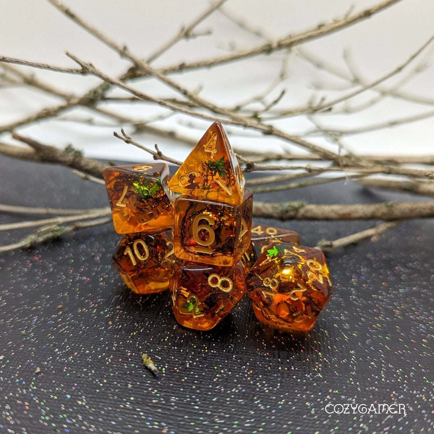 Falling Leaves - 7 Dice Set - The Fourth Place