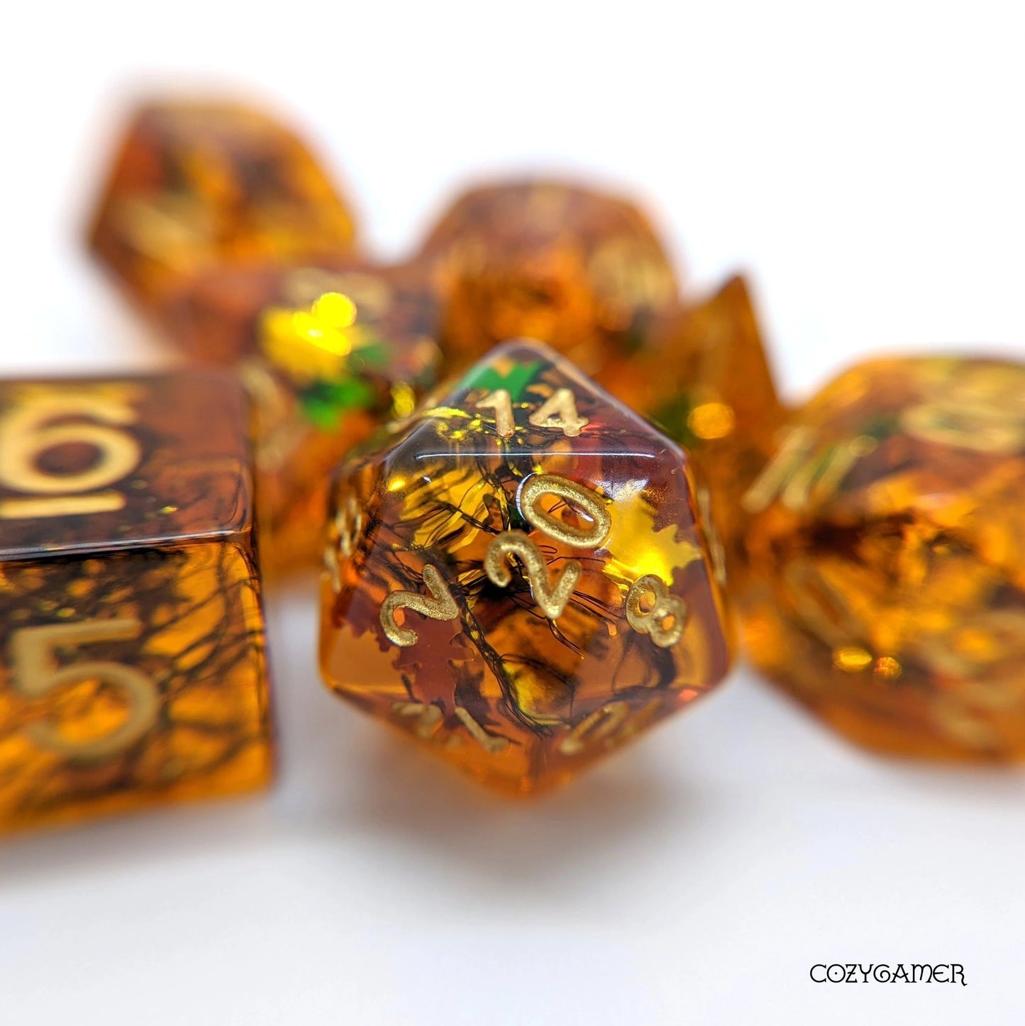 Falling Leaves - 7 Dice Set - The Fourth Place