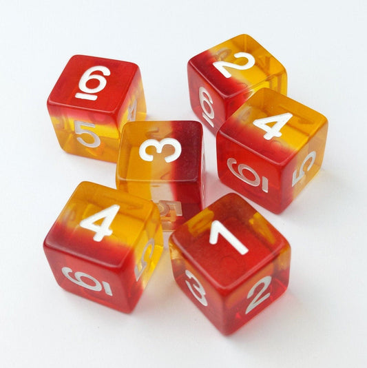 Fire Light - 6 piece d6 dice set - The Fourth Place