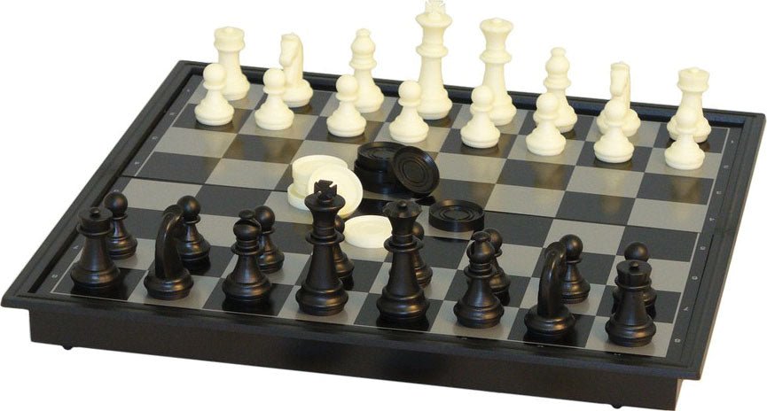 Folding Magnetic Chess & Plastic Checkers Combo (10 in.) - The Fourth Place